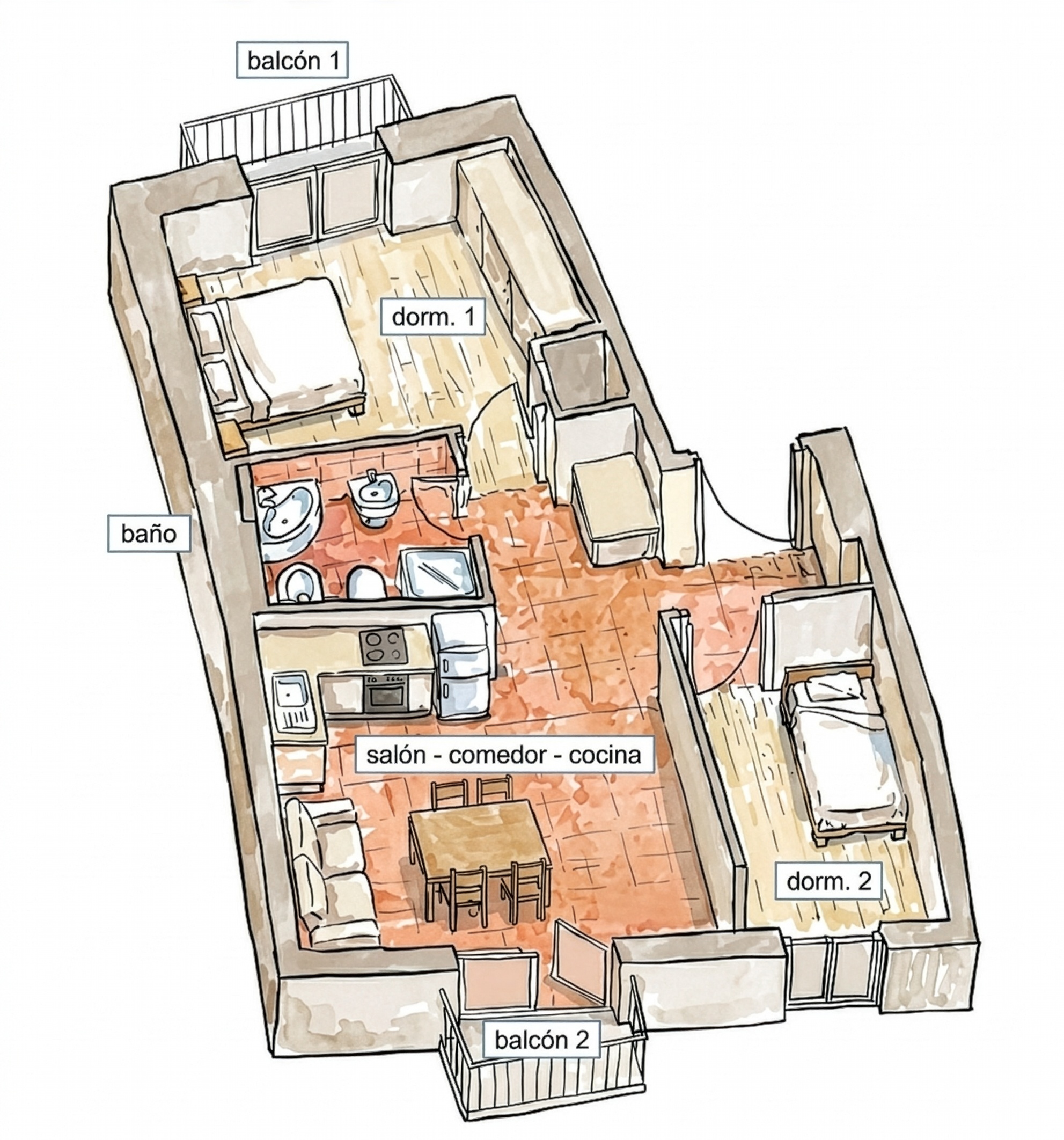 Mapa o esquema del apartamento